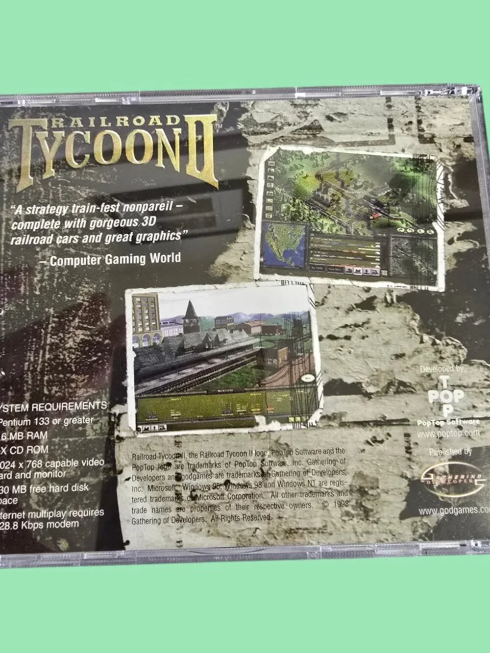 Railroad Tycoon II 2 (Poptop, 1998) CD-ROM Big Box Strategy Sim Game